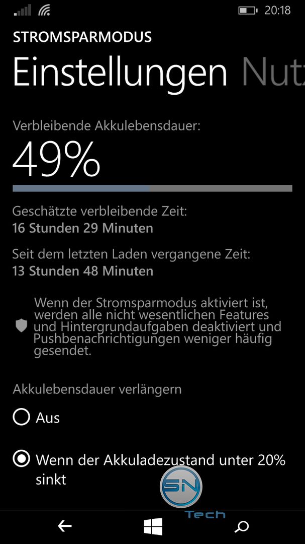 Nokia Lumia 735 - SmartTechNews - Akkuverbrauch