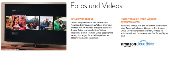 Fotos und Video in der Amazon Cloud am FireTV