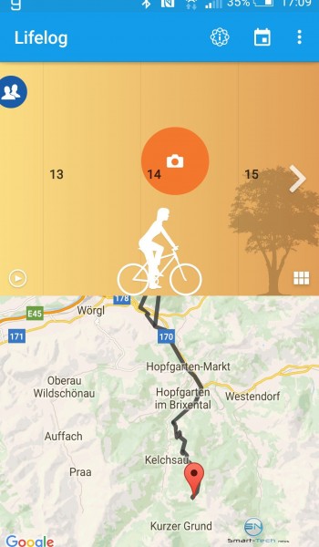 GPS Aufzeichnung biken - Sony SmartBand 2 - SmartTechNews