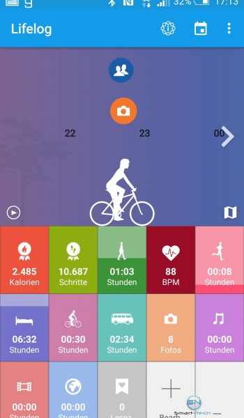 Übersicht Life Log - Sony SmartBand 2 - SmartTechNews