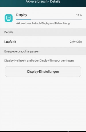 Akku 2 Stunden Display Aktiv - Huawei P8 Lite - SmartTechNews