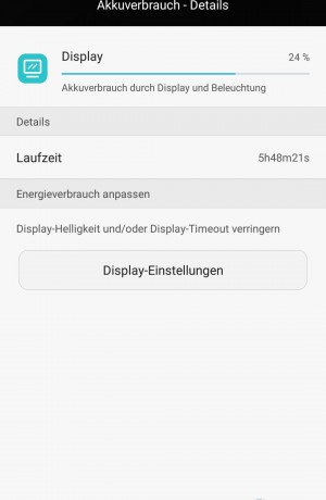 Akku 6 Stunden Display Aktiv - Huawei P8 - SmartTechNews