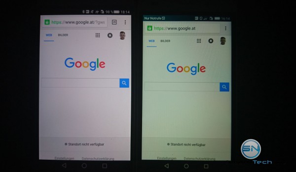 Helligkeits - Display Vergleich 4 Huawei P8 vs P8 Lite - SmartTechNews