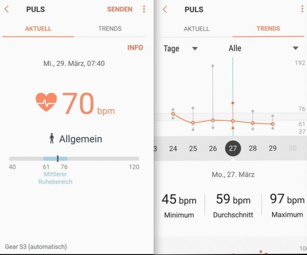 mobile 1 Aufzeichnung Puls - Samsung Gear S3 - SmartTechNews