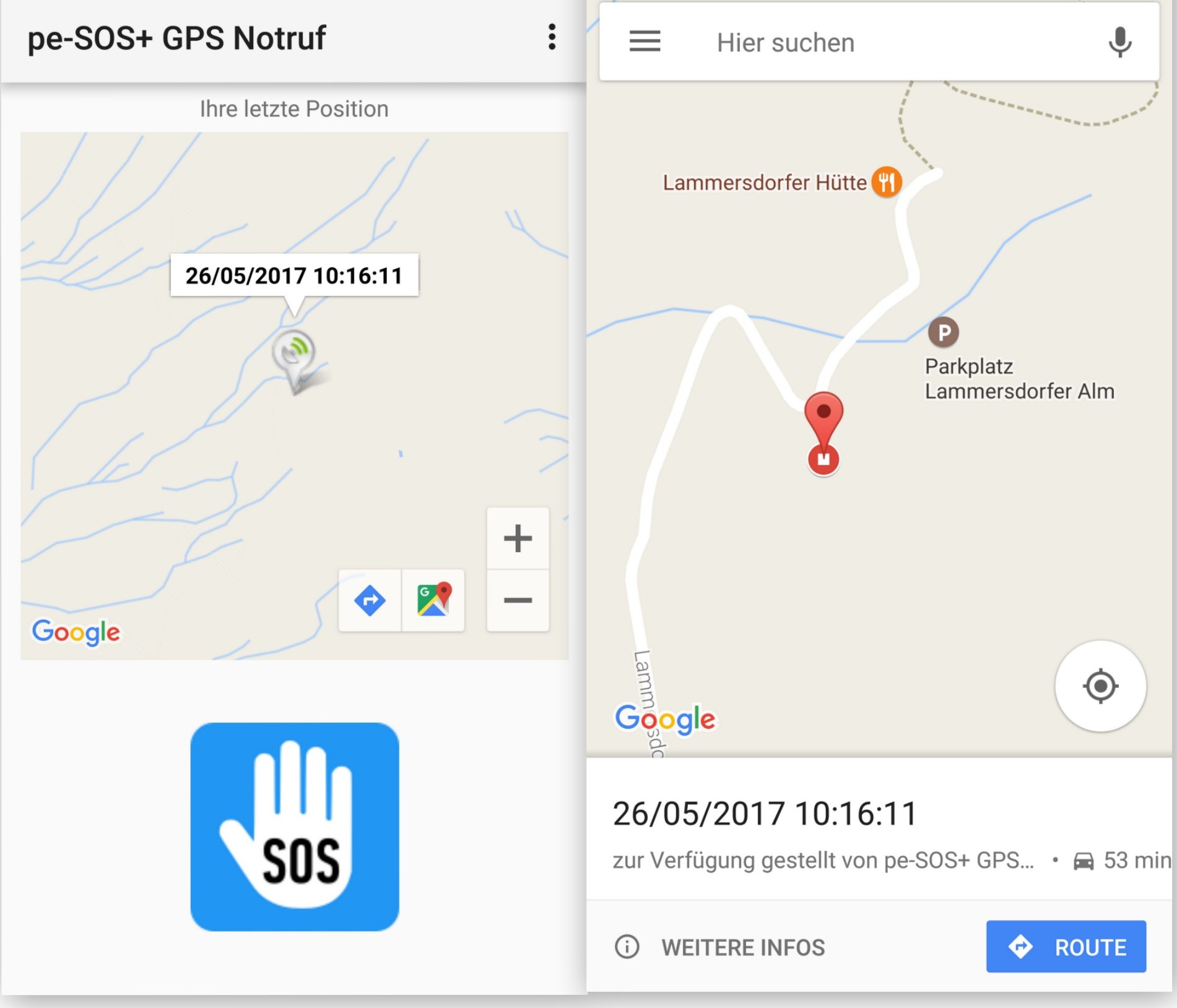 Google Maps - pe-SOS Tracking - SmartTechNews