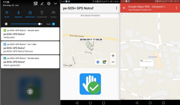 Notruf GPS Position - pe-SOS Tracking