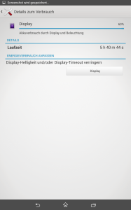 Sony Xperia Z3 Compact Tablet - Display Aktivzeit - SmartTechNews